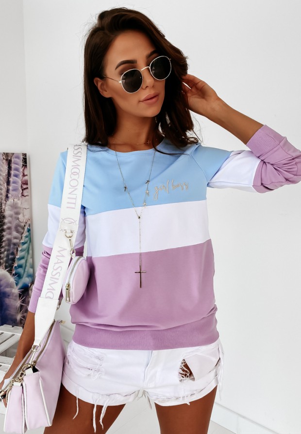Mikina Girl Boss Tricolor Lilac