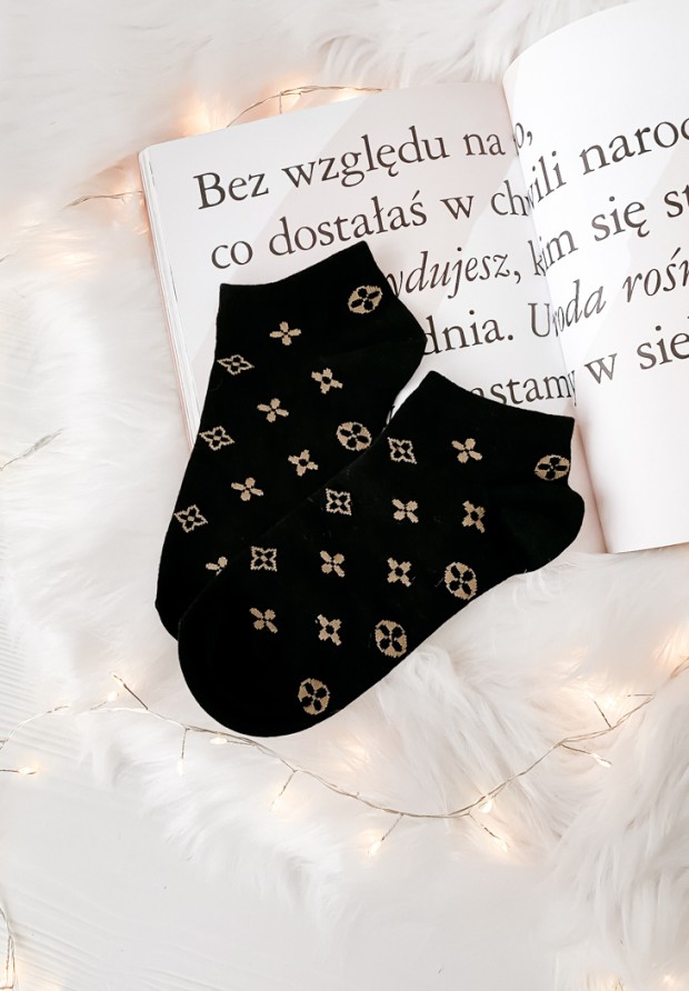 Krátke ponožky so vzormi Loui Čierne