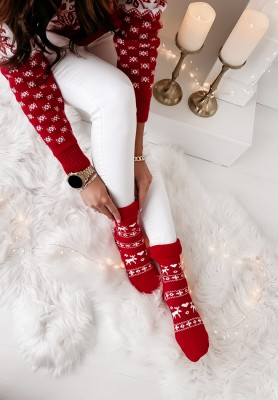 Sviatočné ponožky Christmas červené