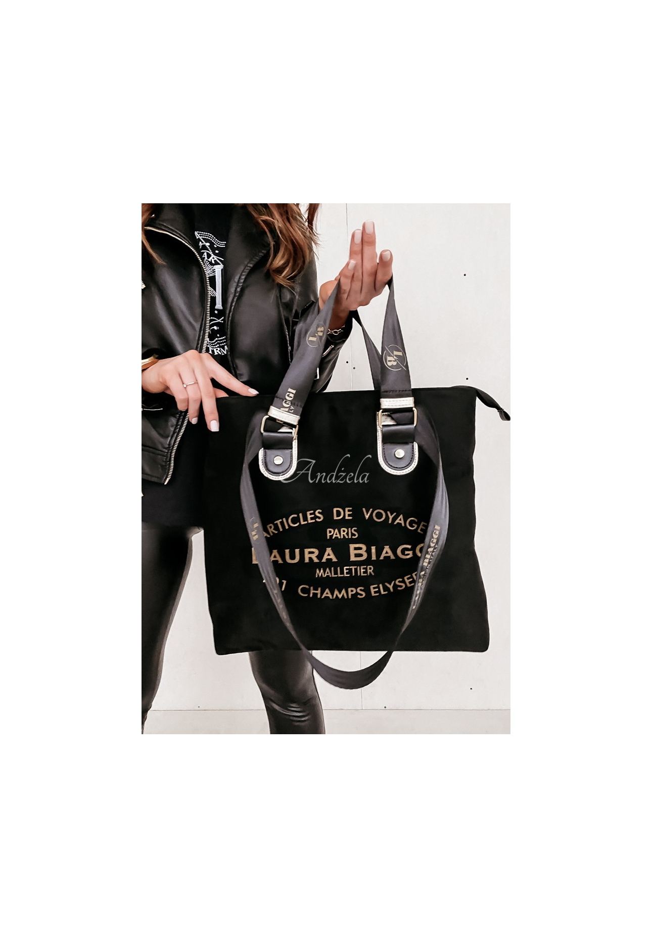 Kabelka z imitácie semišu Voyage čierna