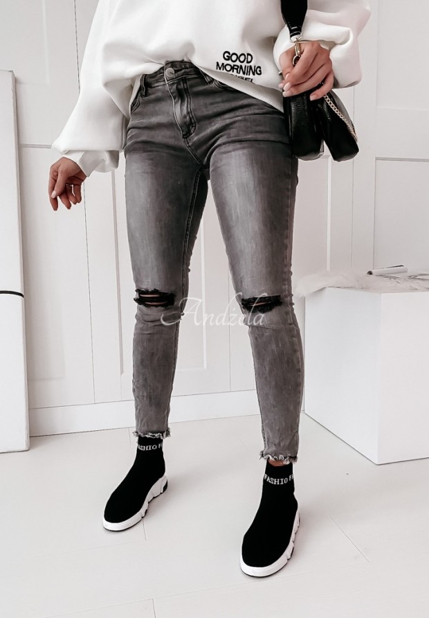 Nohavice Camaria džínosové sivé