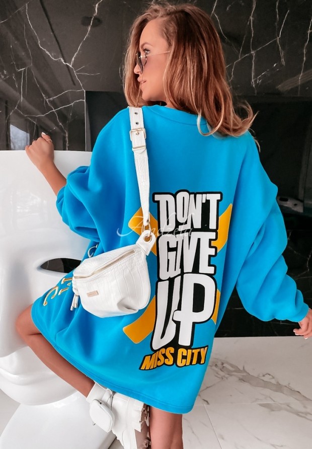 Mikina šaty mini MC Don't Give Up modrá