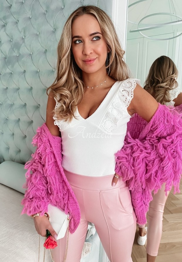 Vrúbkovaná blúzka boho Corderia Biela