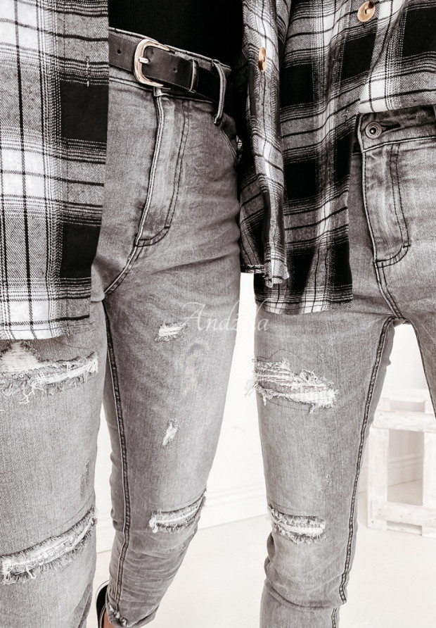 Nohavice džínosové Loreno sivé