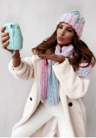 Šál  Snowflake Mint&Pink