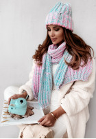 Šál  Snowflake Mint&Pink