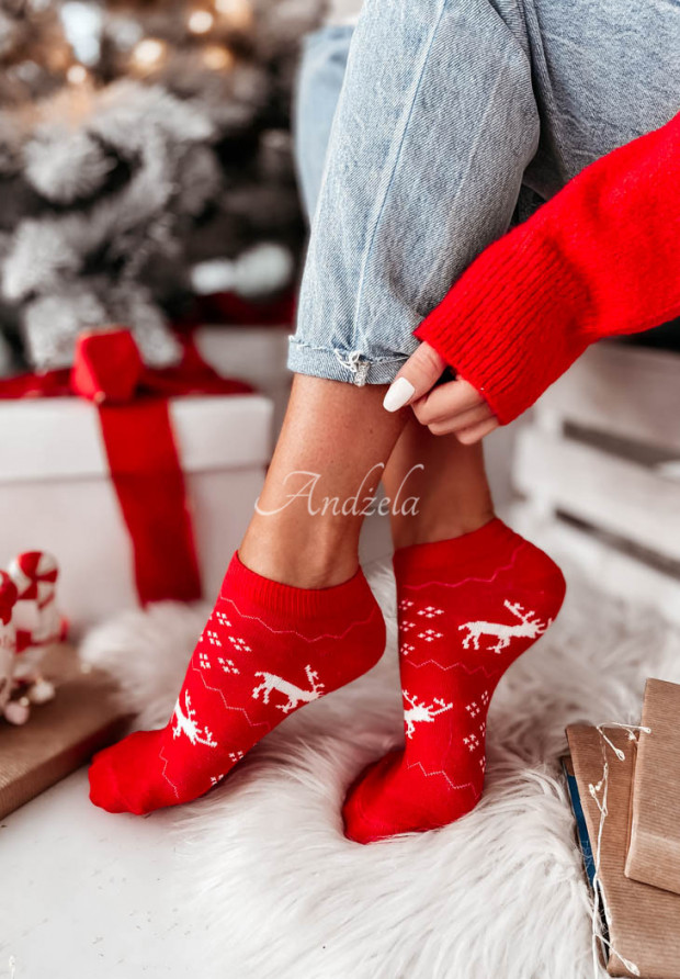 Sviatočné ponožky Merry červené