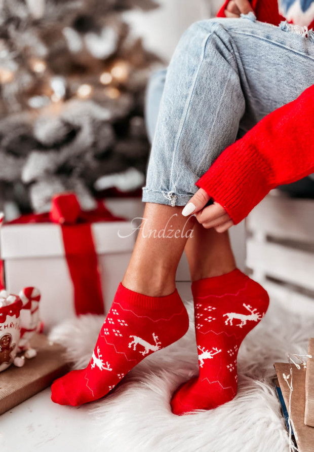 Sviatočné ponožky Merry červené