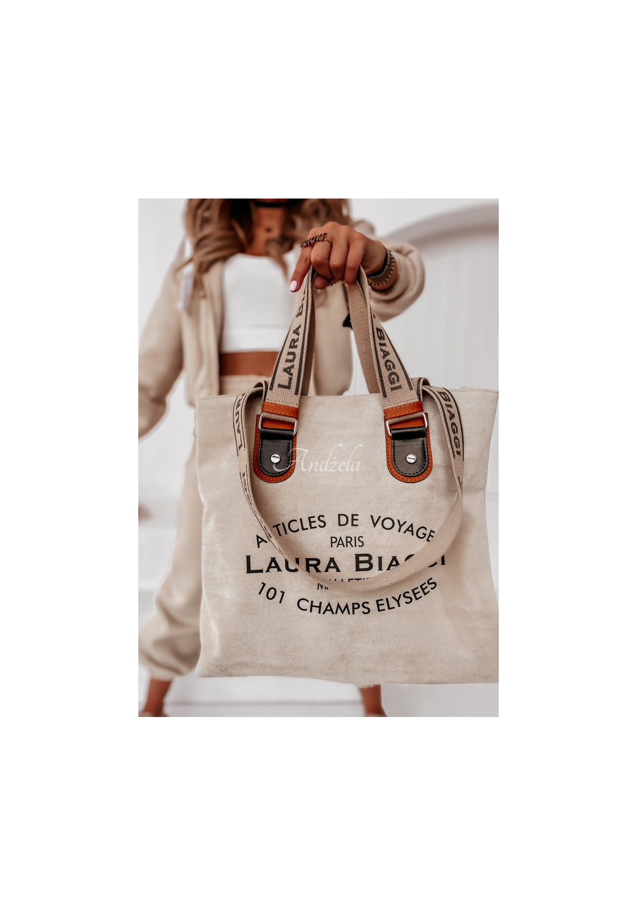 Kabelka z imitácie semišu Voyage béžová