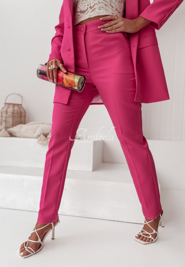 Elegantné nohavice Dorisa neónový ružový
