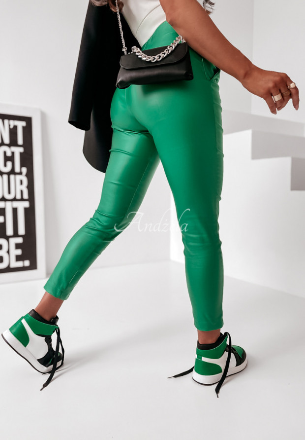 Nohavice Z Imitace Kůže Belemi zelené