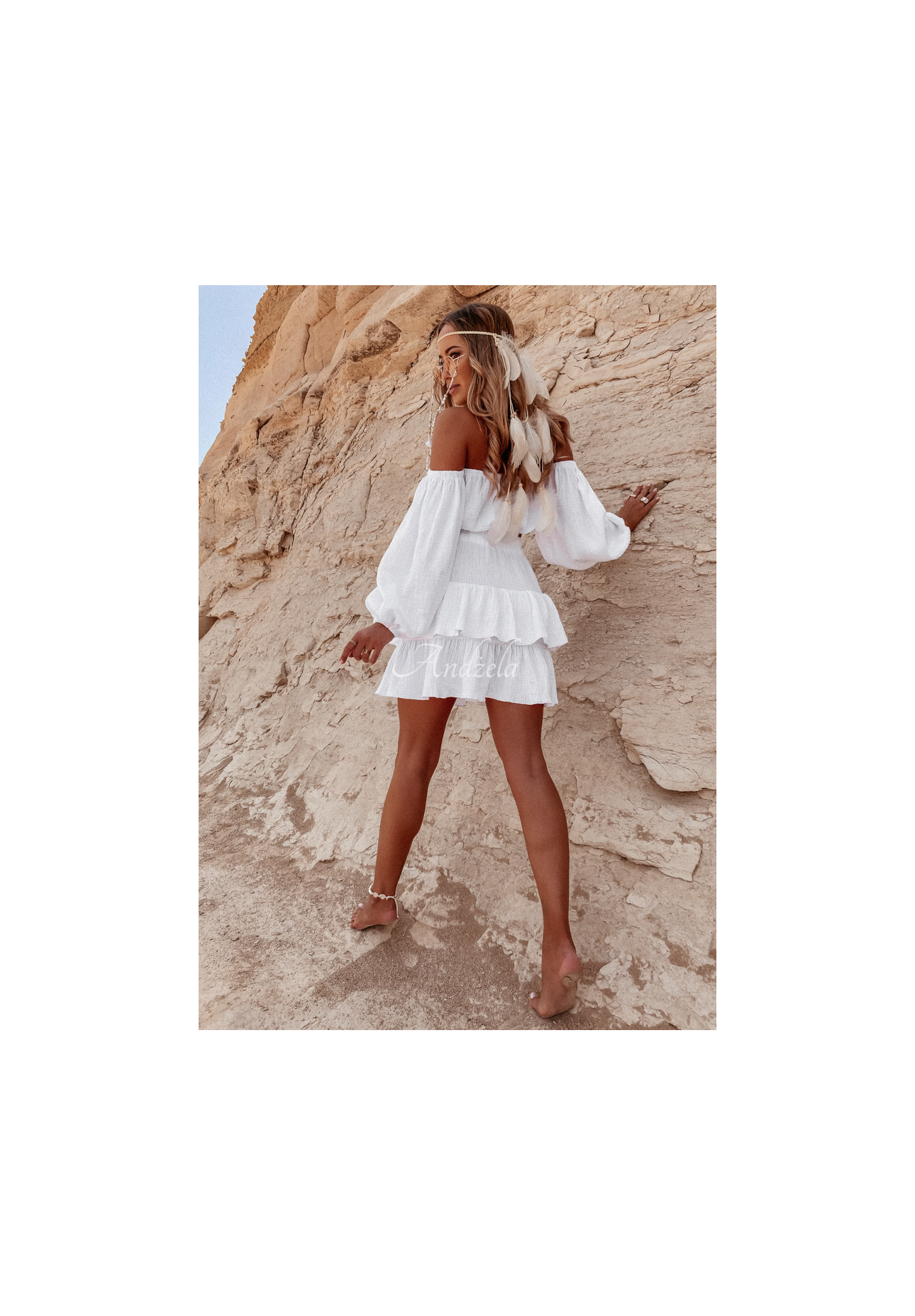 Mušelínová sukna s volánikmi Malta Biela