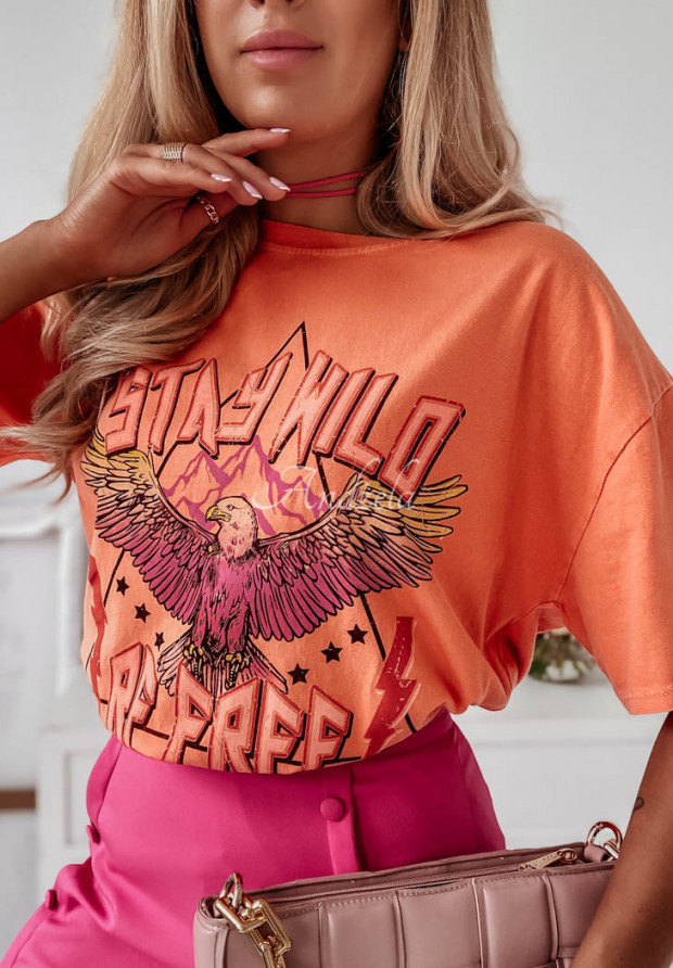 Tričko s potlačou Stay Wild oranžový