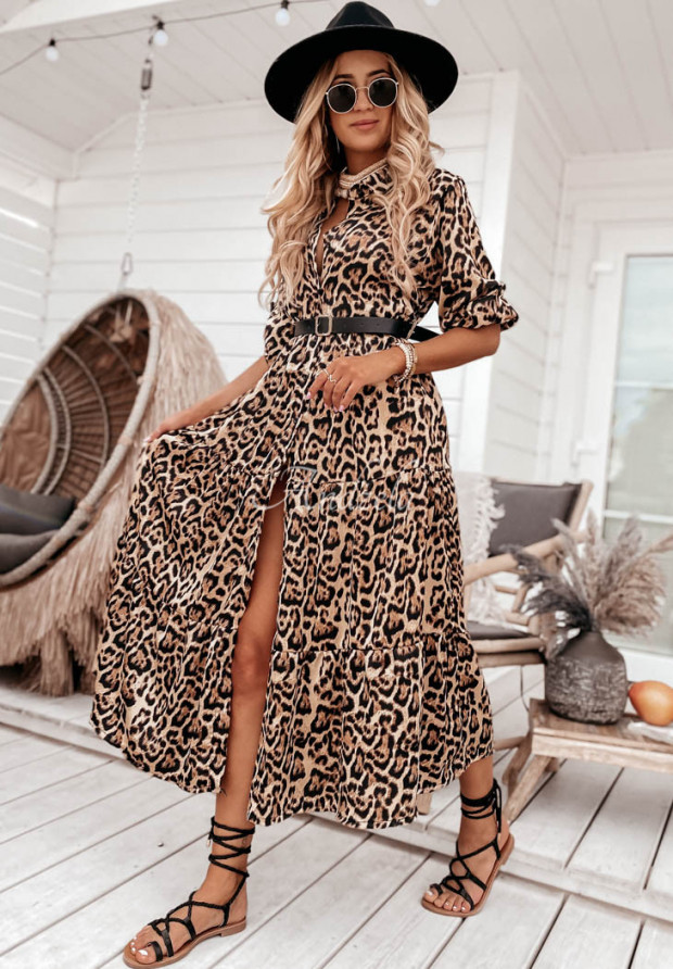 Šaty s opaskom Namibia leopardí vzor