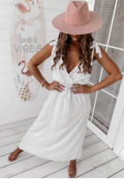 Sukienka na wiązanych ramiączkach Estacada biała