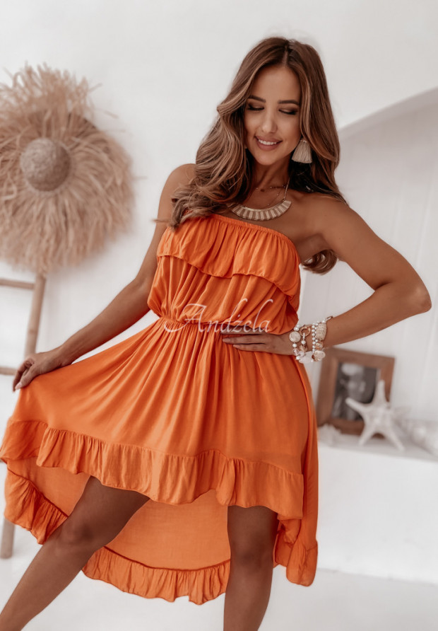 Asymetrické šaty Navarra oranžová