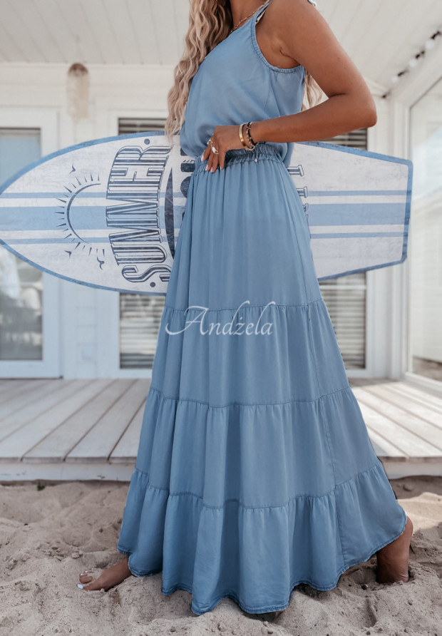 Sukňa s volánmi Fiorella modrá