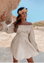 Muślinowa sukienka hiszpanka Malta beżowa