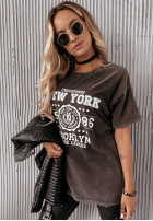 Tričko z nadrukiem New York tmavosivý