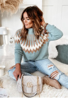 Vzorovaný sweter Marea modrý