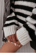 Krátky sweter w paski Midland čierne