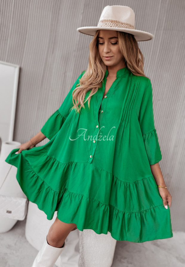 Šaty s volánikmi Laurentia zelená