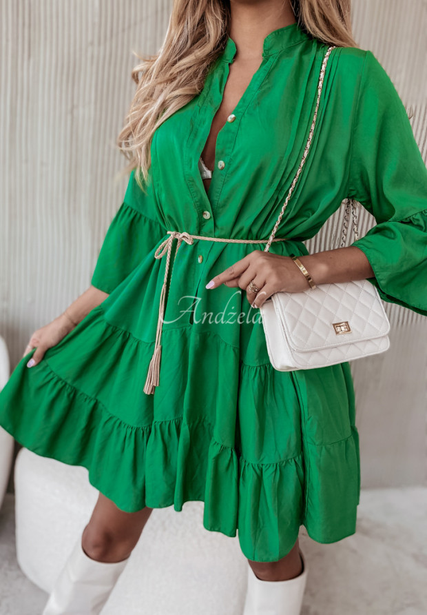 Šaty s volánikmi Laurentia zelená