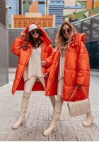 Dlhá páperová bunda oversize Winterset oranžová