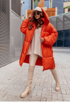 Dlhá páperová bunda oversize Winterset oranžová