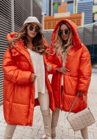 Dlhá páperová bunda oversize Winterset oranžová