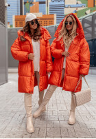 Dlhá páperová bunda oversize Winterset oranžová