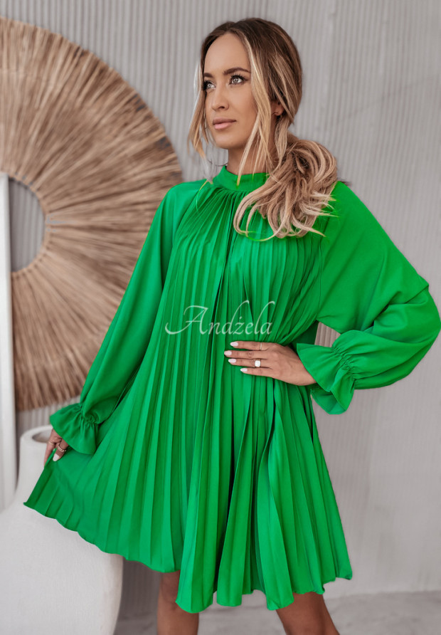 Plisované šaty Nafia zelená