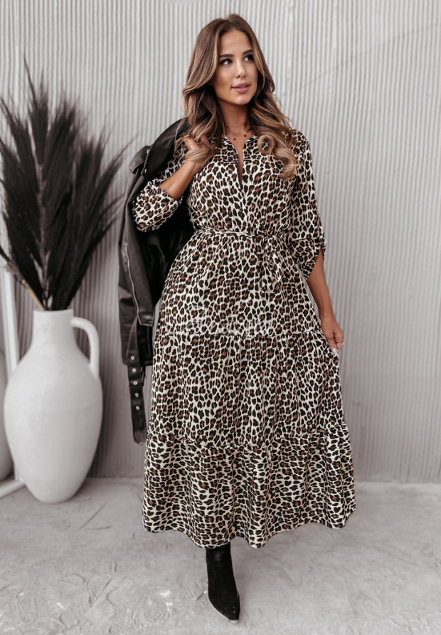 Košeľové šaty Soprano s leopardím vzorom