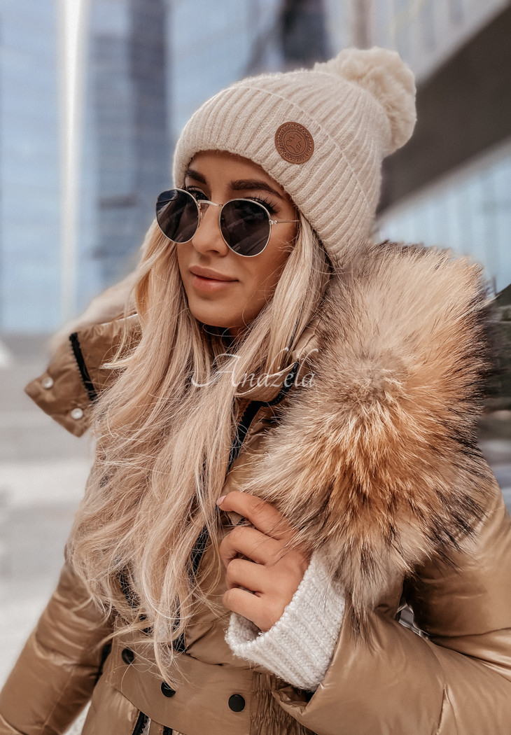 Čiapka s brmbolcom North Pole béžová