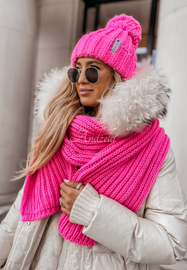 Pletený šál Laponia ružový