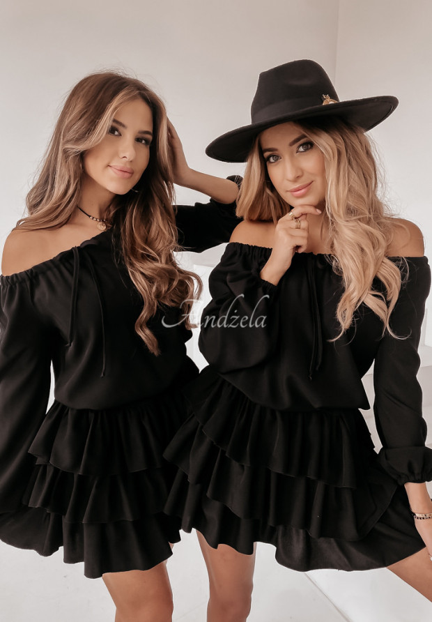 Šaty španielka s volánmi Massalia čierna