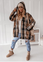 Mikina oversize w kratę s kapucňou Peabody ťavia