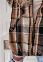 Mikina oversize w kratę s kapucňou Peabody ťavia