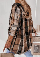 Mikina oversize w kratę s kapucňou Peabody ťavia