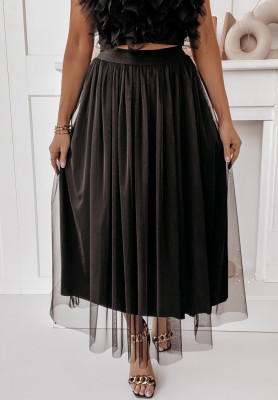 Tylová sukňa Nicole čierna