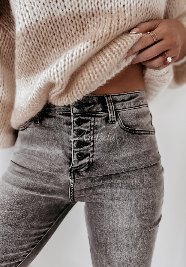 Nohavice džínsové Mollis sivé