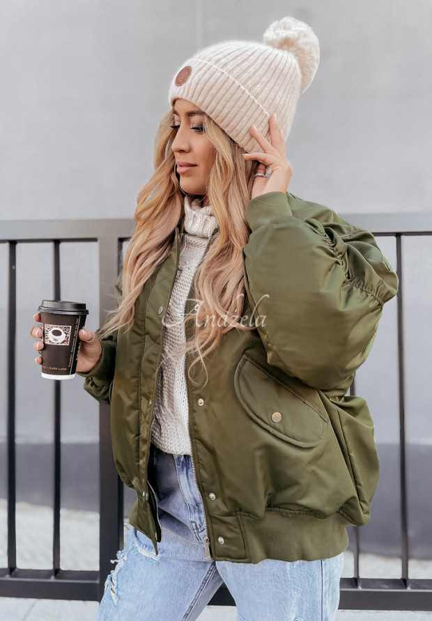 Oversize bunda bomberka Meriden khaki
