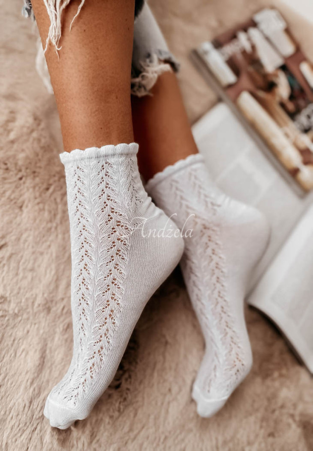 Prelamované ponožky Piper Biele