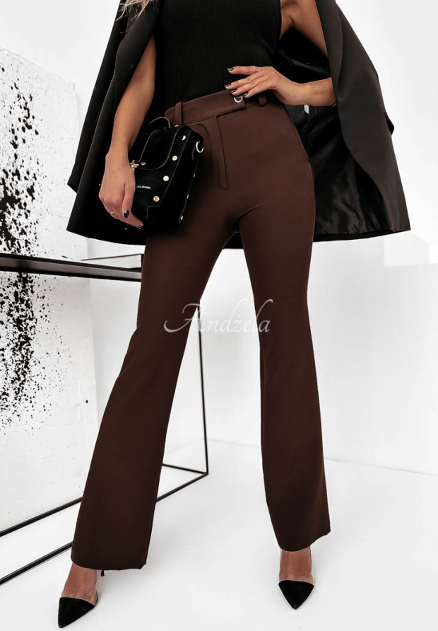 Elegantné nohavice zvony Supreme čokoládové