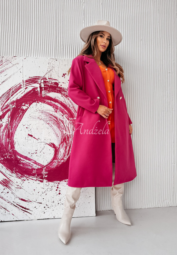 Dlhý oversize kabát Alverde ružový