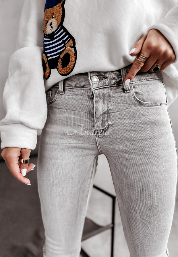 Nohavice džínsové skinny s push-up efektom Asner sivé