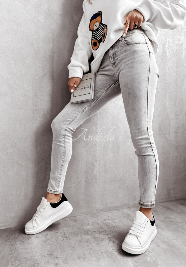 Nohavice džínsové skinny s push-up efektom Asner sivé