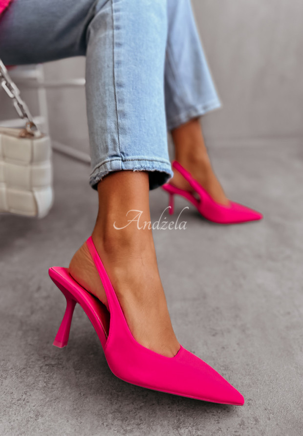 Sandále w szpic La Belle neónová ružová