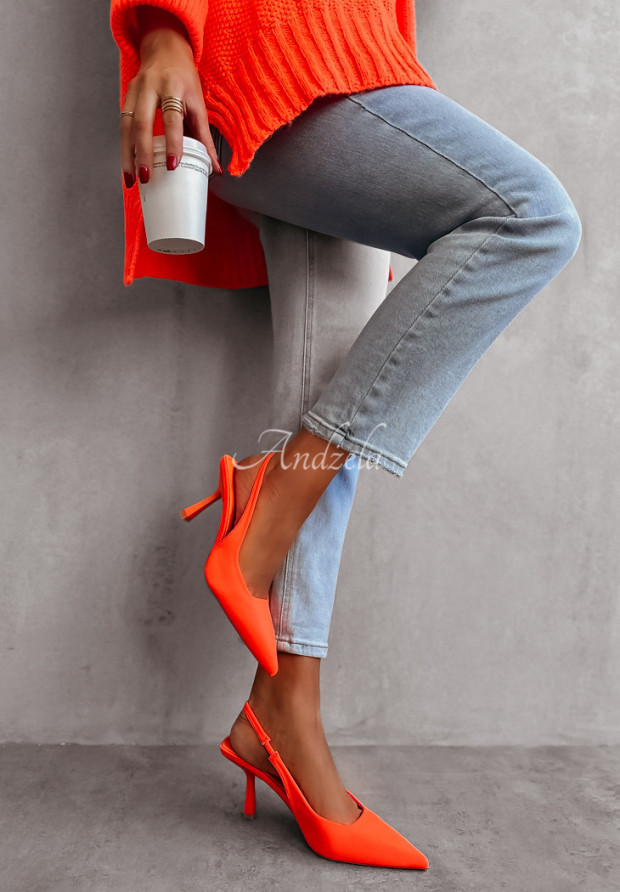Sandále w szpic La Belle neónovo oranžový