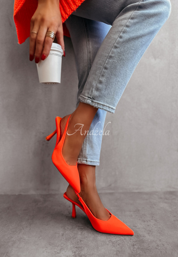 Sandále w szpic La Belle neónovo oranžový